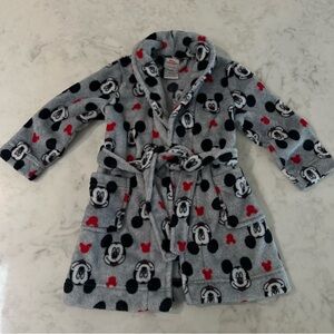 Mickey Mouse Gray Toddler Robe. Size 3T